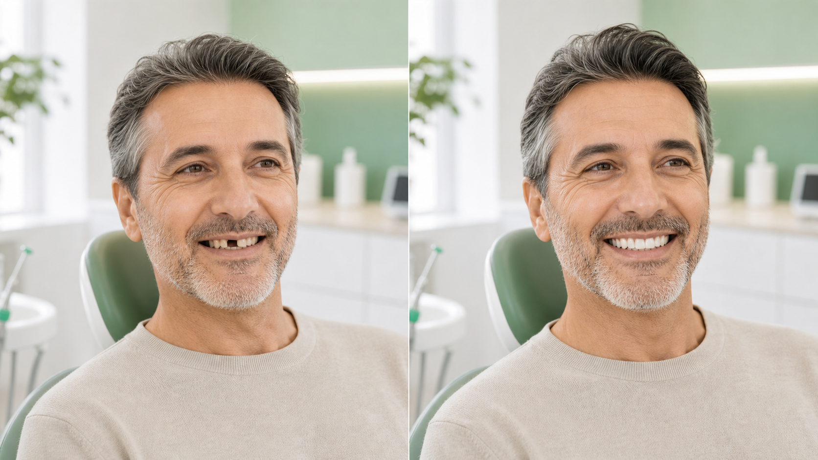 prima e dopo illustrativo implantologia dentale Salerno